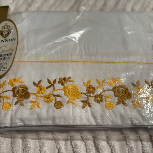 Vintage Cannon Royal Combspun Percale Full Flat Sheet + 2 Pillow Case Cotton - Picture 2 of 7